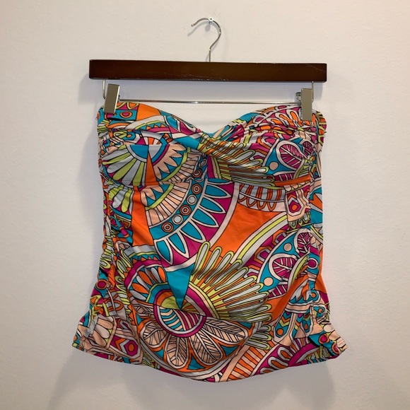 Cremieux Orange Multicolor Swim Coverup size M - Picture 3 of 10